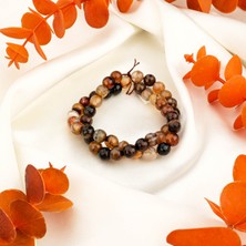 Moony Stone Kesimli Madagaskar Akik Doğal Taş Dizi (8mm)