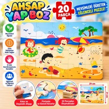 TCX Yaz Temalı Ahşap Yer Puzzle 1 Adet