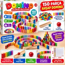 TCX Eğlenceli Renkli Ahşap Domino 1 Adet Oyun Seti