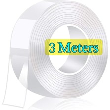 Keogh Deluxe Ultra Süper Güçlü Yüksek Mukavemetli Nano Teknolojili Çift Taraflı Doku Şeffaf 3 mt Bant