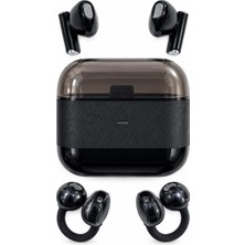 TCX Pratik 2'si 1 Arada Kablosuz Bluetooth Kulaklık Seti 4 Kulaklık Siyah