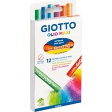 Giotto Gıotto Olio Maxi Yağlı Pastel Set, Çocuklar Için, 12 Renk, Büyük Çocuk Sanatçı Pasteli, Ev ve Okul Için Ideal