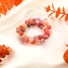Moony Stone Kırmızı Botsvana Akik Doğal Taş Dizi (10MM)