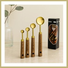 Bezos Altın Renk Metal 4'lü Ölçü Kaşık Seti (15ML, 5ml, 2.5ml, 1.25ML) Za
