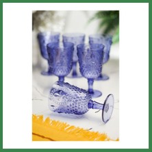 Bezos Akrilik Mavi 6'lı Kadeh & Su Meşrubat Kahve Yanı Bardağı 450 ml ( Cam Değildir ) BEZOS16