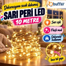 TCX Dinamik Flaşlı Sarı LED 10 Metre Uzunlukta Dekor