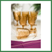 Bezos Akrilik Bal 6'lı Kadeh & Su Meşrubat Kahve Yanı Bardağı 450 ml ( Cam Değildir ) BEZOS16