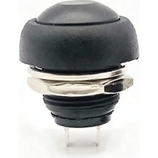 Şanal 12MM PBS-33B 2 Pin Push Buton Siyah On Off 1A 250V Mini Yuvarlak Su Geçirmez Anahtar Momentary Switch