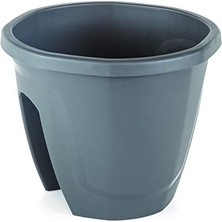 Defne Store ZS01 Zümrüt Balkon Saksı Askı Aparatı ile Birlikte 29,7 Cm, 7.5 L Antrasit