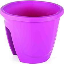Defne Store ZS01 Zümrüt Balkon Saksı Askı Aparatı ile Birlikte 29,7 Cm, 7.5 L Vişne