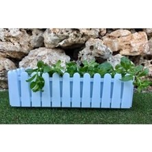 Defne Store Saksı, Istanbul Balkon 9 L 1 Adet Beyaz Renk Çit Görünümlü Renkli Plastik
