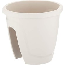 Defne Store ZS01 Zümrüt Balkon Saksı Askı Aparatı ile Birlikte 29,7 Cm, 7.5 L Beyaz