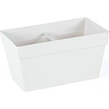 Defne Store YB01 Yalı Balkon Saksı Drenaj Aparatlı 30 Cm, 6,5 L Kirli Beyaz