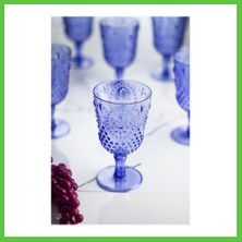 Bezos Akrilik Mavi Tekli Kadeh & Su Meşrubat Kahve Yanı Bardağı 450 ml ( Cam Değildir ) Vengners