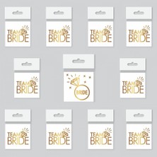 Lexroo Bride To Be 1 Bride 10 Team Bride Gold Renkli Geçici Dövme Model 2