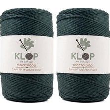 Happy Trend 2mm Polyester Makrome Ipi 2'li Set 460M 400GR Supla ve Çanta Ipliği (Yeşil)