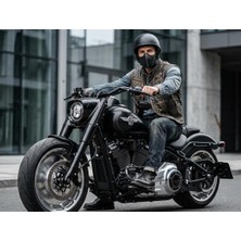 Happy Trend Motosiklet Sürücü Yüz Maskesi, Doğal Deri,motosiklet Deri Aksesuar,harley, Chopper, Custom