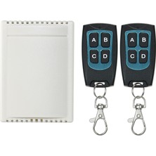 Happy Trend Dc 12 V 4ch Kanal 433 Mhz Kablosuz Rf Anahtarı Uzun Menzilli Kablosuz Uzaktan Kumanda Anahtarı DC12V Rf Röle Alıcı Modülü Verici Geçiş Anahtarı 1527 Çip Akıllı Ev Otomasyonu (2 Verici ve 1 Alıcı)