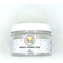 Happy Trend Epoksi Reçine Metalik Sedefli Pigment Toz Boya Inci Beyazı Renk 50 gr
