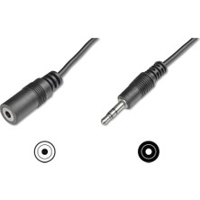 Happy Trend Ses Uzatma Kablosu - 3,5 mm Jak - Aux Kablosu - Stereo Kablo - 2,5 M - Siyah - Stereo Sistemler, Ev Sineması, Soundbar, Bilgisayar Için