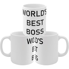 Happy Trend Beyaz The Office World's Best Boss Original Baskılı Kupa Bardak Beyaz