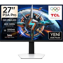 Happy Trend 27P3A Pro Gaming Monitörü 27" 1ms 320Hz Qhd 2k Qd-Mini LED Fps Oyuncu Monitörü (Hdmı+Dp, 1196 Bölge Lokal Karartma, Xdr 1200 Nits, Freesync Premium Pro & G-Sync Compatible) (Tcl Türkiye Garantili)