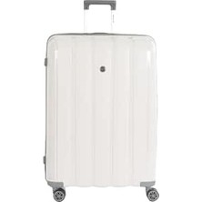 Happy Trend Polipropilen Büyük Boy Valiz V305 76 cm Kemik Gri