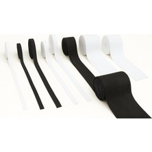 Happy Trend Top - 25 Metre - Bel Paça Yassı Geniş Lastik Lateks Ürün - Elastik Bant - Don Lastiği (Beyaz, 7 Mm)
