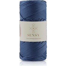 Happy Trend mm - 100 gr Polyester Makrome Ipi 150 M Polyester Makrome Ip Supla Ip ve Çanta Ipliği (Kot Mavisi)