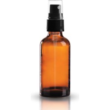 Happy Trend x Amber Cam Şişe 50 ml / Püskürtme Şişesi Pompalı Püskürtme Başlığı Dahil Siyah Dın 18 Şeffaf Koruyucu Kapaklı ***eczane Kalitesinde, Avrupa Farmakopesine Göre Üretilmiştir***