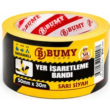 Happy Trend Yer Işaretleme Bandı Sarı - Siyah / 50 mm x 30 mt
