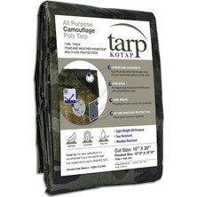 Happy Trend Çok Amaçlı Çok Amaçlı 7 Mil Poli Tarp, Yeşil/siyah, 16 x 20 Ft, TCM-1620, Kamuflaj