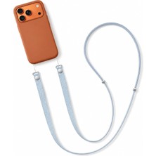 Happy Trend IPhone 17 Pro Max ile Uyumlu Tüm Serilerle Çapraz Ayarlanabilir Yüksek Kaliteli Şık Crossbody Strap Telefon Askısı - Açık Mavi