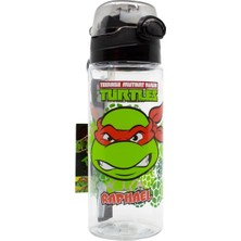 Happy Trend Turtles Çocuk Matarası, 500ML, Siyah, Raphael Temalı