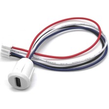 Happy Trend Type C Panel Montaj Dişi Soket 4 Pin 15CM Kablolu Beyaz Uzatma USB 3.1 Konnektör Araba Kamera Oyunc