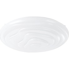 Battistona LED Tavan Lambası, Uzaktan Kumandalı, Kısılabilir Tavan Lambası, Dekorlu, Plastik ve Metal Beyaz Tavan Aydınlatması, Sıcak Beyaz-Soğuk Beyaz, Ø 38 cm