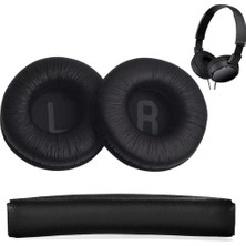 Çift Kulaklık Pedi ve 1 Kafa Bandı Jbl TUNE600 T500BT T450 T450BT JR300BT Için Bellek Köpüklü, 70 mm (Siyah)