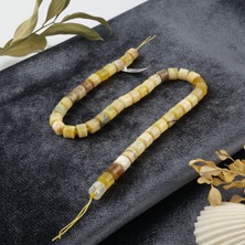 Moony Stone Silindir Arası Boncuklu Sarı Opal Doğal Taş Dizi
