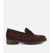 Hotiç 01AYH337480A480 KADIN Süet Deri Kahverengi Yumuşak Dokulu Klasik Makosen Loafer