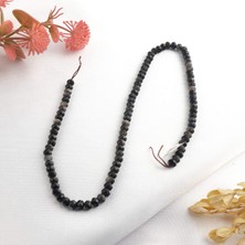 Moony Stone Rondel Kesim Obsidyen Doğal Taş Dizi (6mm)