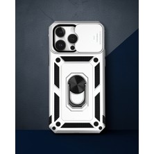Lexroo Iphone 14 Pro Kılıf Pars Lens Yüzüklü Silikon – Gümüş
