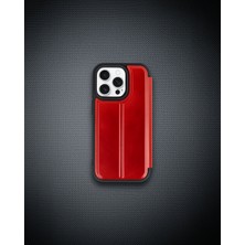 Lexroo Iphone 15 Pro Max Kılıf Flip Cover – Kırmızı