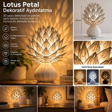 Liya Gift Collection Lotus Çiçeği Dekoratif Masa Lambası Standart Duy E27 Ampullü Modern Gece Lambası