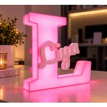 Liya Gift Collection Kişiye Özel Isimli Pilli LED Lamba 3D Baskı Harfli Gece Lambası Çocuk Odası Dekoru