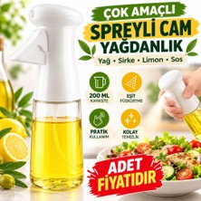 TeknoKapsül Çok Amaçlı Cam Şişe Püskürtmeli Dağıtıcı Yağdanlık Limonluk Sirke Sosluk Spreyi Beyaz (Adet Fiyatıdır)