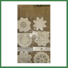 Bezos 6 Lı Dantel Kahve Sunumluğu 15X15 cm Asorti Desenli Şık Bardak Altlığı BEZOS16