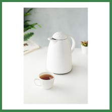 Bezos 1 Lt Isı Yalıtımlı Çay ve Soğuk Su Termosu Soft Beyaz (12 Saat Sıcak Tutar& Içi Camdır) BEZOS16