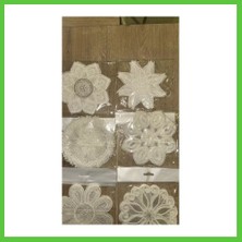 Bezos 6 Lı Dantel Kahve Sunumluğu 15X15 cm Asorti Desenli Şık Bardak Altlığı Vengners