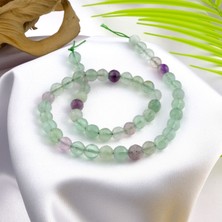 Moony Stone Kesimli Florit Doğal Taş Dizi (8mm)