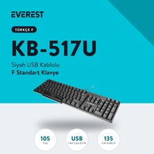 Everest KB-517UF Siyah USB F Standart Klavye